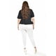 thumbnail image 3 of Blusa con detalle de lazos Roman Fashion /Tallas Extras, 1889 (Negro lineas) negro 36, 3 of 6