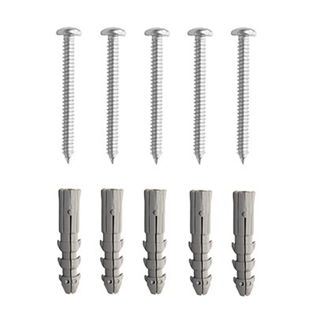 5 taquetes plástico tornillos5/16pulgada gris
