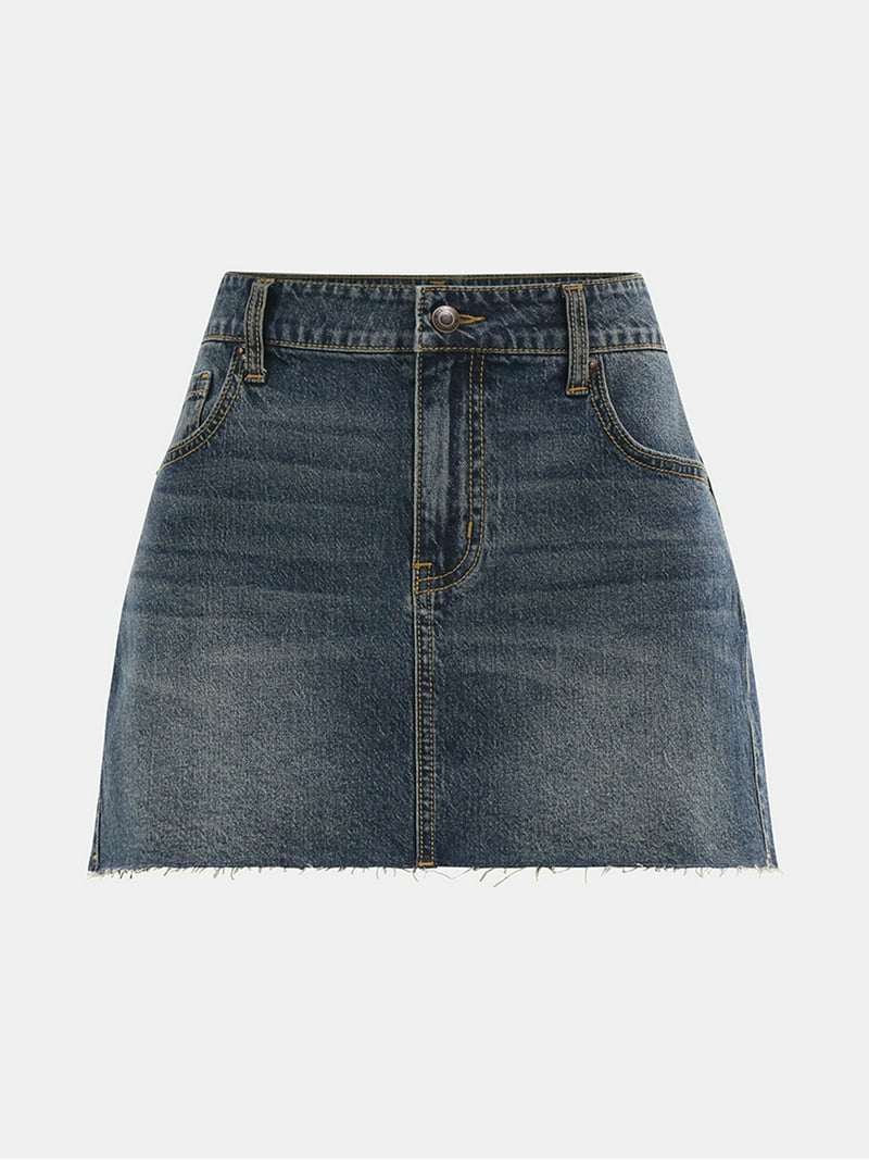 【NONCODE】Jeans denim mini skirt No Boundaries Denim Mini Skirt, Women's - Walmart.com
