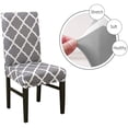 thumbnail image 3 of Dining Chair Covers, Geometric Print Dining Chair Slipcovers, Removable Washable Stretch Furniture Protector for Kitchen Room Hotel Table Banquet (2 Per Set, Gray), 3 of 8