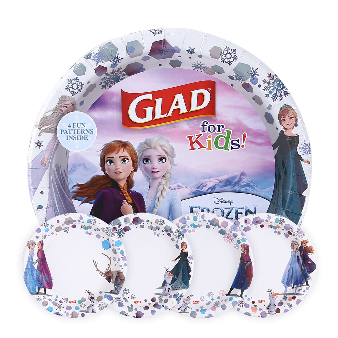 Glad Kids - 8.5" Round Paper Plate - 40ct - Disney - Frozen - MIXED PACK