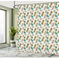 thumbnail image 4 of Ambesonne Knitting Shower Curtain, Yarn Balls Crochet Needle, 69"Wx70"L, Pale Coffee Turquoise, 4 of 4