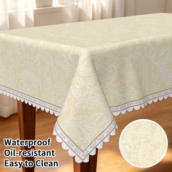 Tchckioa Tribe Print Floral Tablecloth,52x70 Inch Rectangle Stain Proof Table Cover for Restaurant Decor