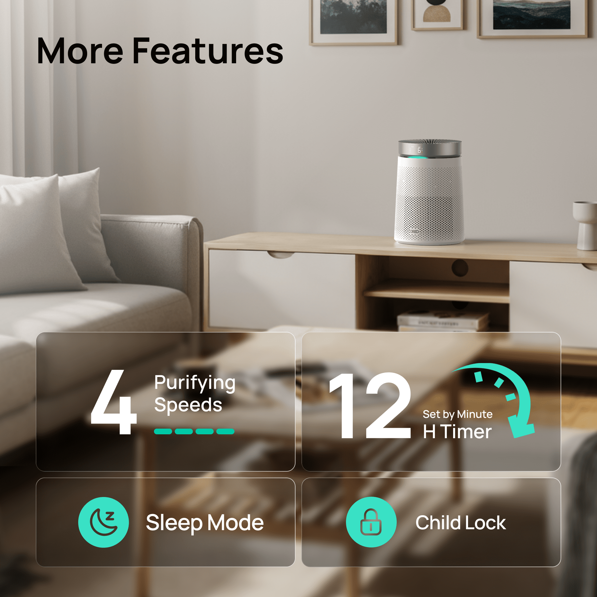 DREO Smart HEPA Air Purifier for Rooms Up to 1500 Sq.Ft/2H, Purifier for Allergies and Asthma with PM2.5 Display, 3-in-1 Filter, 25 dB Sleep Mode, App & Alexa/Google Compatible