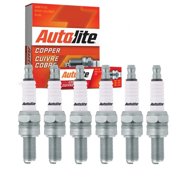 6 pc Autolite 4303 Copper Core Spark Plugs for 1275 3119 654 W8E Ignition Wire Secondary