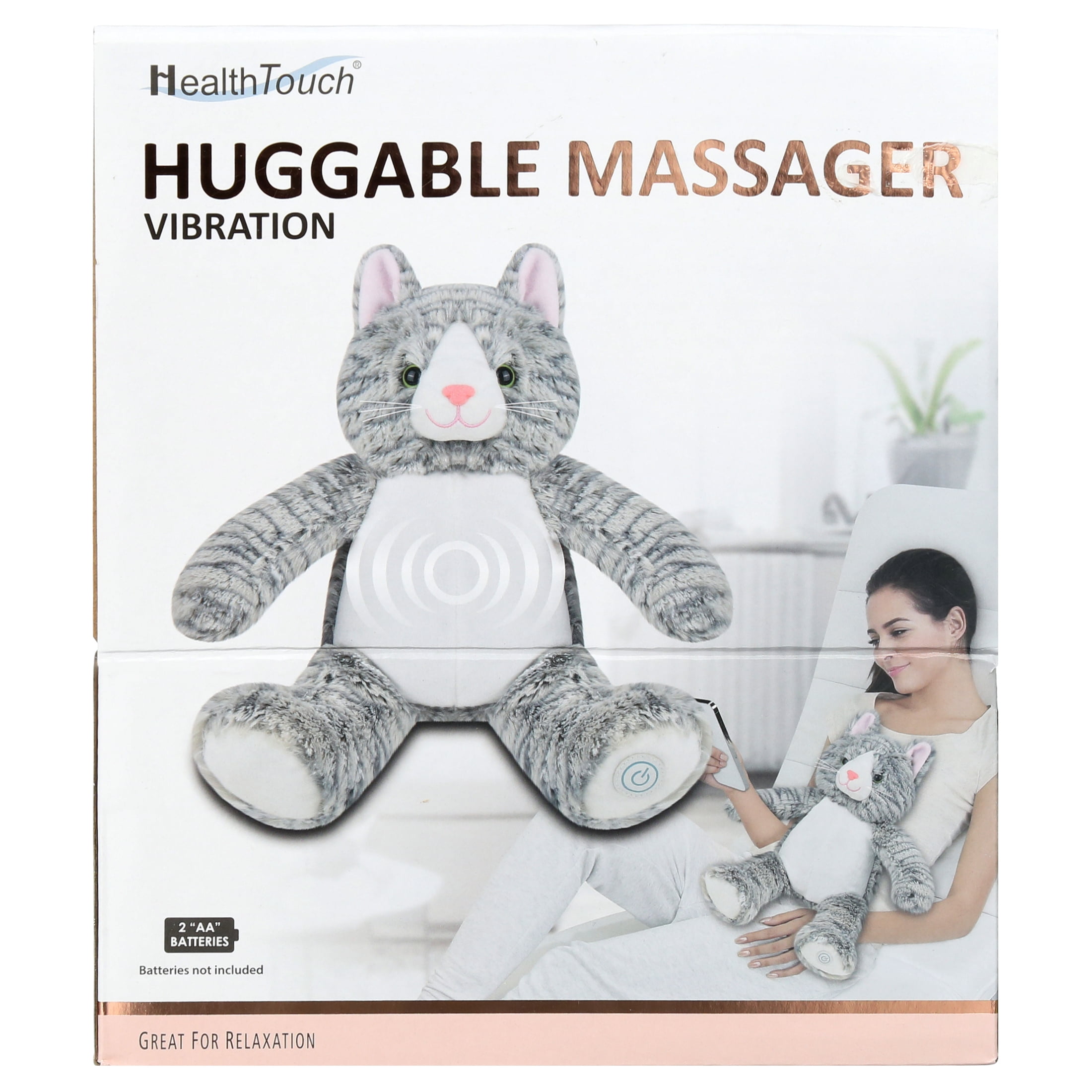 Health Touch Huggable Massager Gift with Relaxing Vibration, for Neck and Back Massager - Cat
