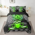 thumbnail image 2 of Erosebridal Fast Car Bedding Sets King Size,Black Green Bed in a Bag King size,Car Theme Bedding King Size,Microfiber Geometric Room Decorative,Reversible,7-Piece, 2 of 6