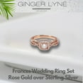 thumbnail image 3 of Wedding Ring Set for Women Halo CZ Sterling Silver Engagement Ring and Matching Band Ginger Lyne Collection, 3 of 7