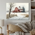 thumbnail image 2 of Designart Calm Red Barn In Winter III Canvas Wall Art, 2 of 5