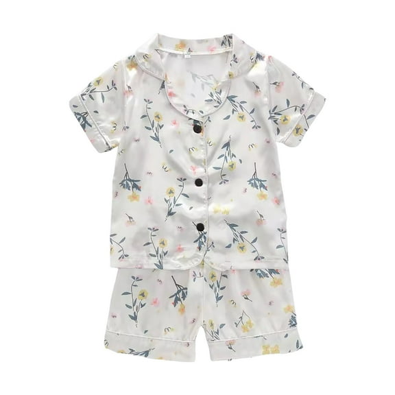 PEASKJP Casual Short Sets for Girl Girls T Shirt and Dolphin Active Shorts Outfit Set Toddler to Big Kid,Size 4-5 Years
