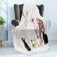thumbnail image 4 of Farm Animal Soft Flannel Fleece Throw Blanket, Studio Shot of Baby Domestic Creatures Ducks Pig Goat and Bunnies, Cozy Plush for Indoor and Outdoor Use, 50" x 70", Multicolor, by Ambesonne, 4 of 5
