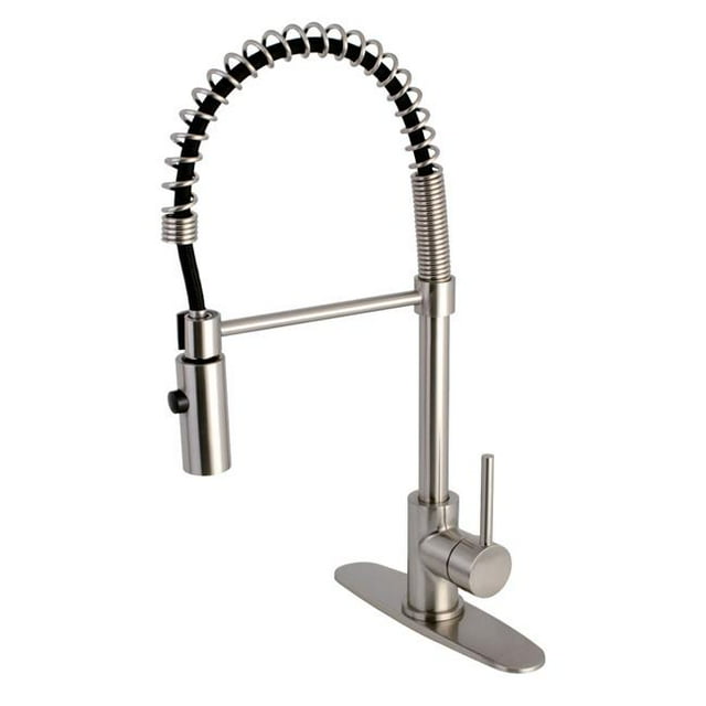 Kingston Brass LS8778DL Concord Single Handle Kitchen Faucet with Pull-Down Sprayer, Satin Nickel