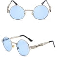 thumbnail image 4 of kachawoo Lunettes de Soleil Rondes Vintage Hommes Noir Rétro Punk Lunettes de Soleil Femmes Été 2018, 4 of 6