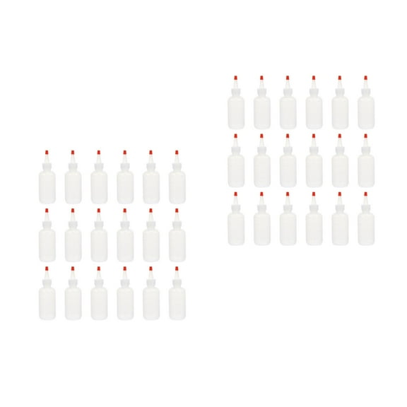 MLINS 36 pcs Small Squeeze Bottles with Red Tip Caps and Measurement 120ML Bottle for Ketchup Sauces Dressings