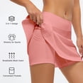 thumbnail image 3 of Faldas de tenis para mujer con bolsillos Pantalones cortos interiores plisados 2 en 1 Entrenamiento, 3 of 8
