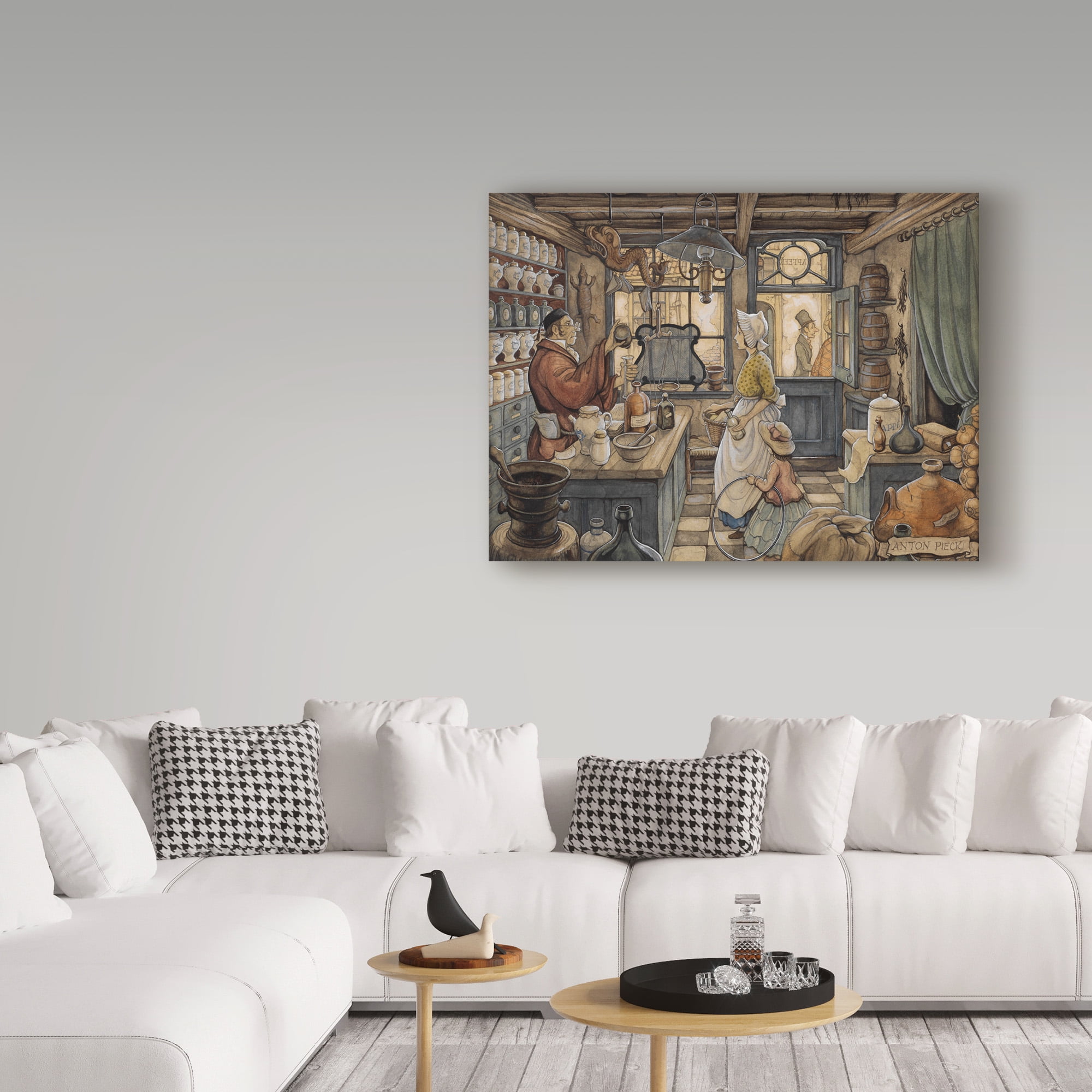 Trademark Fine Art 'A Blue Shop' Canvas Art by Anton Pieck