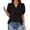 Black, variant on PRETTYGARDEN Womens Casual Summer Tops V Neck Short Puff Sleeve Pleated Cotton T Shirts Loose Dressy Blouses