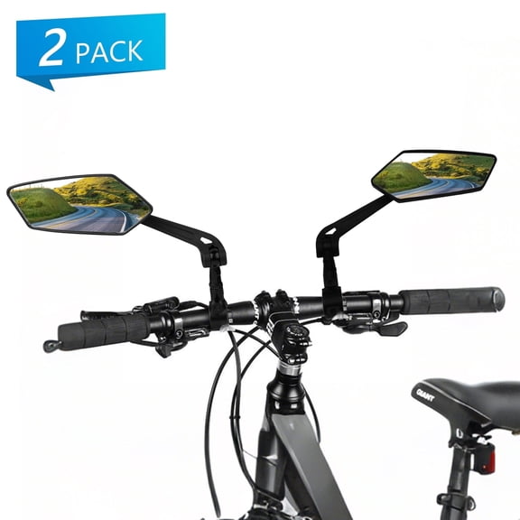 RIONIMA 1 Pair of Bike Mirrors, Handlebar Mirrors 360° Rotating Cycling Rear View Mirror Suitable for Mountain Bikes, City Road Bikes, E-Bikes, Motorbikes