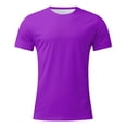 thumbnail image 5 of BKQCNKM Men's T-Shirts Male Oversize Spring And Summer Trend Young Back Pattern Printing Short Sleeve T Shirt Top Mens Sweatshirt Summer Tops Z-Purple 3XL, 5 of 5