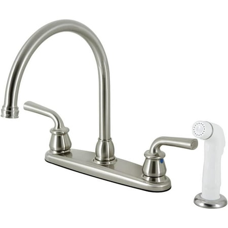 

Qwood KB728RXL Restoration 8-Inch Centerset Kitchen Faucet with White Sprayer Brushed Nickel