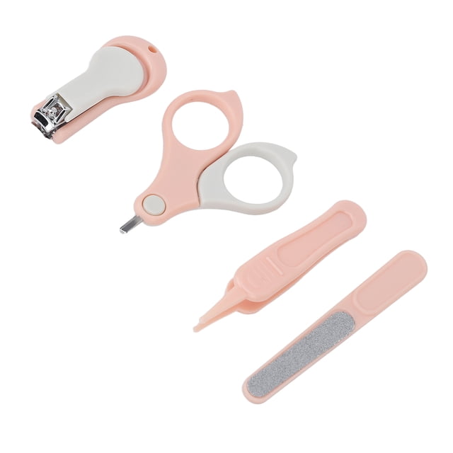 Newborn Nail Kit, Portable Safe Cute Refine Injury Prevention Baby Nail Kit For Indoor For Baby Pink