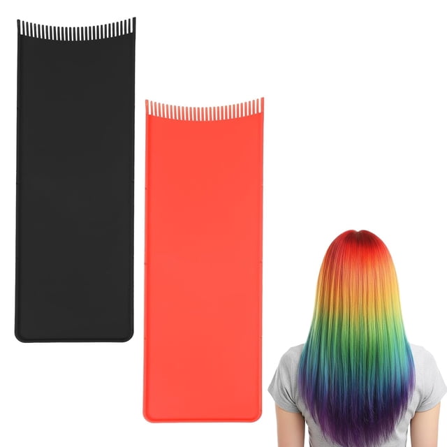 Ensemble de 2 Planches de Mèches, Planches en Aluminium Réutilisables pour Mèches de Cheveux, avec design en Dégradé Dentelé, Outils de Teinture pour salon de Coiffure., Multicolore
