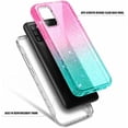 thumbnail image 2 of Nagebee Phone Case Compatible for Samsung Galaxy A03S with [Built-in Screen Protector], Full-Body Shockproof Protective Bumper Cover Impact Resist Durable Case (Glitter Pink/Aqua), 2 of 5