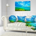 thumbnail image 3 of Designart Picturesque Green Blue Seashore - Modern Seascape Throw Pillow - 12x20, 3 of 5