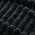 thumbnail image 3 of Home Soft Things Fuzzy Striped Faux Fur Throw-Black-50"x60", 3 of 9