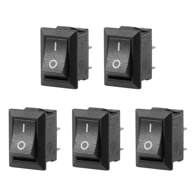Unique Bargains 5PCS AC 125V/6A 250V/3A SPST 2 Terminal 2 Location On/Off Boat Rocker Switch