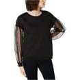 thumbnail image 2 of I.N.C Womens Long-Sleeve Illusion Sweatshirt, Black, XX-Large, 2 of 2