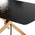 thumbnail image 5 of Modrest Pyrite - Modern Brown Glass + Rosegold Rectangular Dining Table, 5 of 7