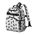 thumbnail image 2 of Black Cat and Paw Print White Pattern Cute School Backpack Bag for School with Padded Back and Adjustable Shoulder Straps 15.25"x11.5"x5.25", 2 of 5