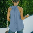 thumbnail image 4 of Camiseta sin mangas Nikou con cuello halter para mujer Blusa informal, 4 of 6