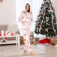 thumbnail image 2 of Adult Christmas Onesie Pink Flamingo Adult Zipper One-Piece Pajamas Unisex Pajamas with Pockets, 2 of 6