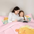 thumbnail image 4 of Erosebridal Rodent Animal Capybara Twin Comforter Sets,Cartoon Cute Animal Bedding Set For Girls Kids ,Reversible Pink 2 Pieces, 4 of 7