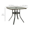 thumbnail image 3 of Outsunny Table de Patio 34 Pieds Table à Manger avec Trou pour Parasol, Brun Foncé (1 Unité), 3 of 10