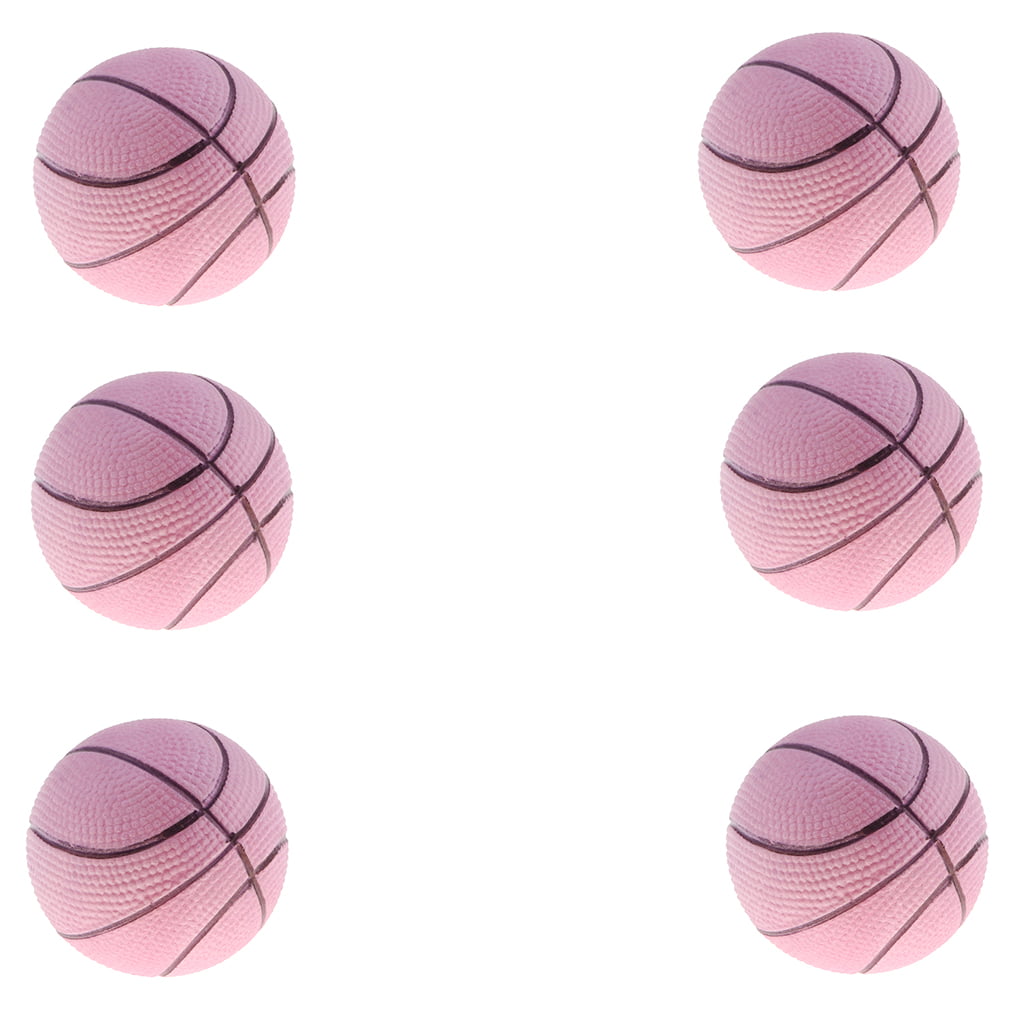 6pieces Mini Basketball Toy Bouncy Ball for Beach Sports Game Supplies Green 