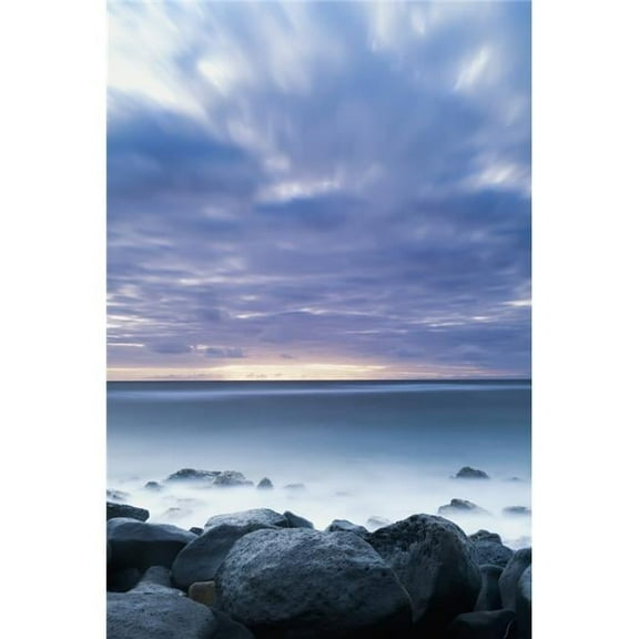 Long Exposure of The Surf Along Wailua Beach - 12 x 19 in.