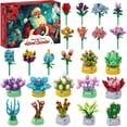 thumbnail image 1 of Calendario de Adviento DREACAREFT con bloques de construcción de flores para 24 días, 1 of 6