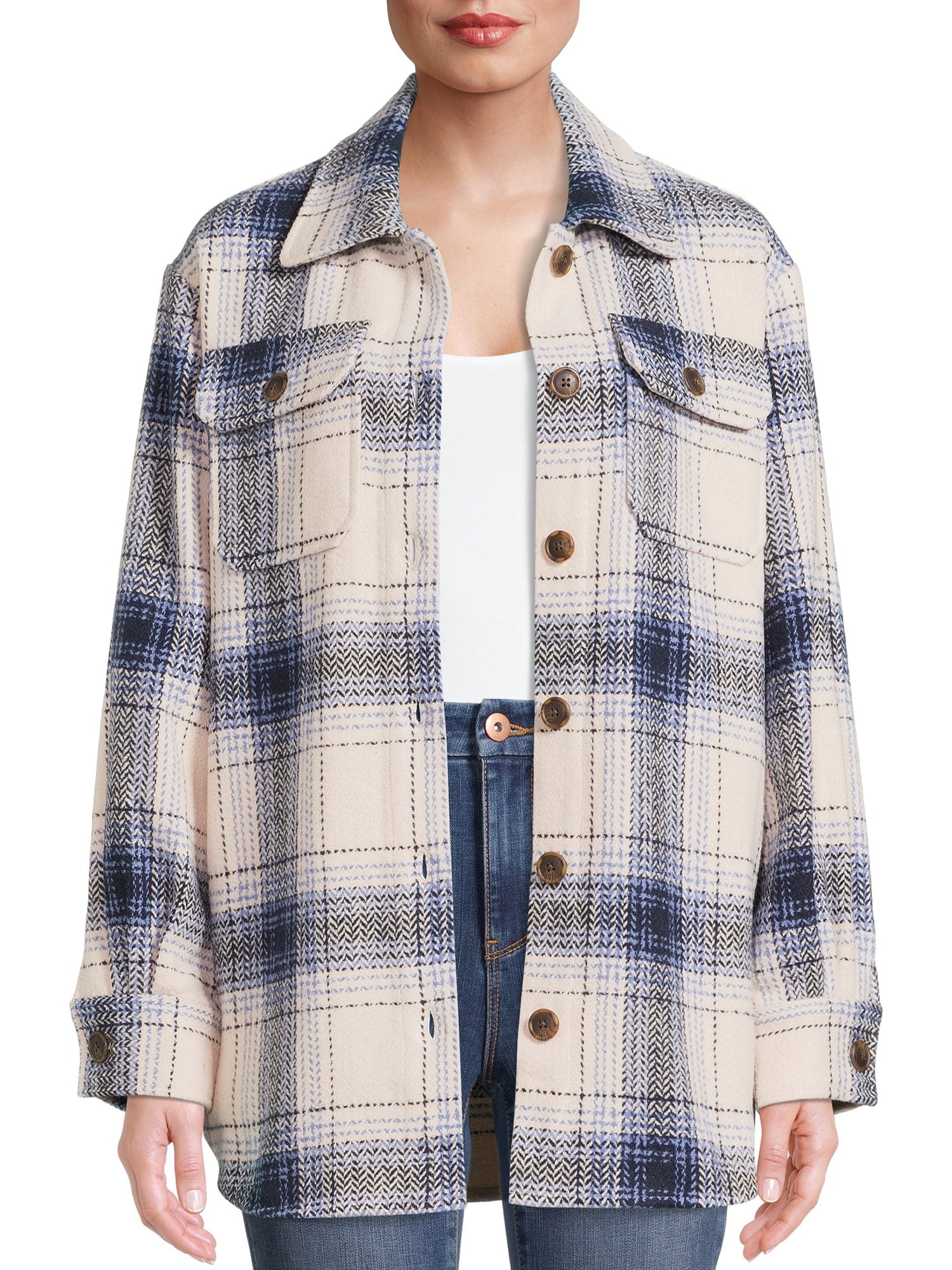 Time and Tru Women's Plaid Shacket