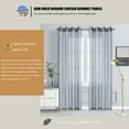 thumbnail image 4 of WPM Luxury Grey Sheer Window Curtain Panels, Modern Style, 54” x 63” (Set of 2 Panels), 4 of 7