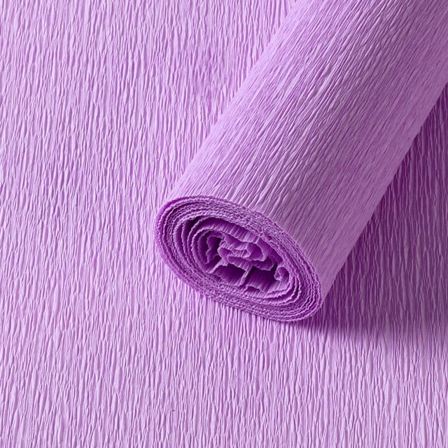 XmhyTop-A 2 rollos de papel crepé de 250 x 50 cm, ideal para decoración de fiestas, manualidades y suministros para fiestas, color morado claro.