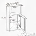 thumbnail image 4 of S-HOME Versatile Freestanding Floor Corner Cabinet with Rattan Barn Doors and Adjustable Shelf Organizer for Bathroom or Kitchen, White, 4 of 8