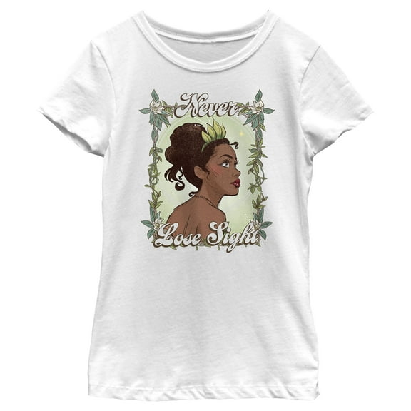 Girl's The Princess and the Frog Tiana Never Lose Sight Graphic Tee White Medium