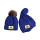 thumbnail image 2 of Qarigey Conjunto de 2 unidades de bufanda para niños, sombrero elástico de felpa, calentador de cabeza, Color sólido, cálido, frío, Sombreros Azul, 2 of 6