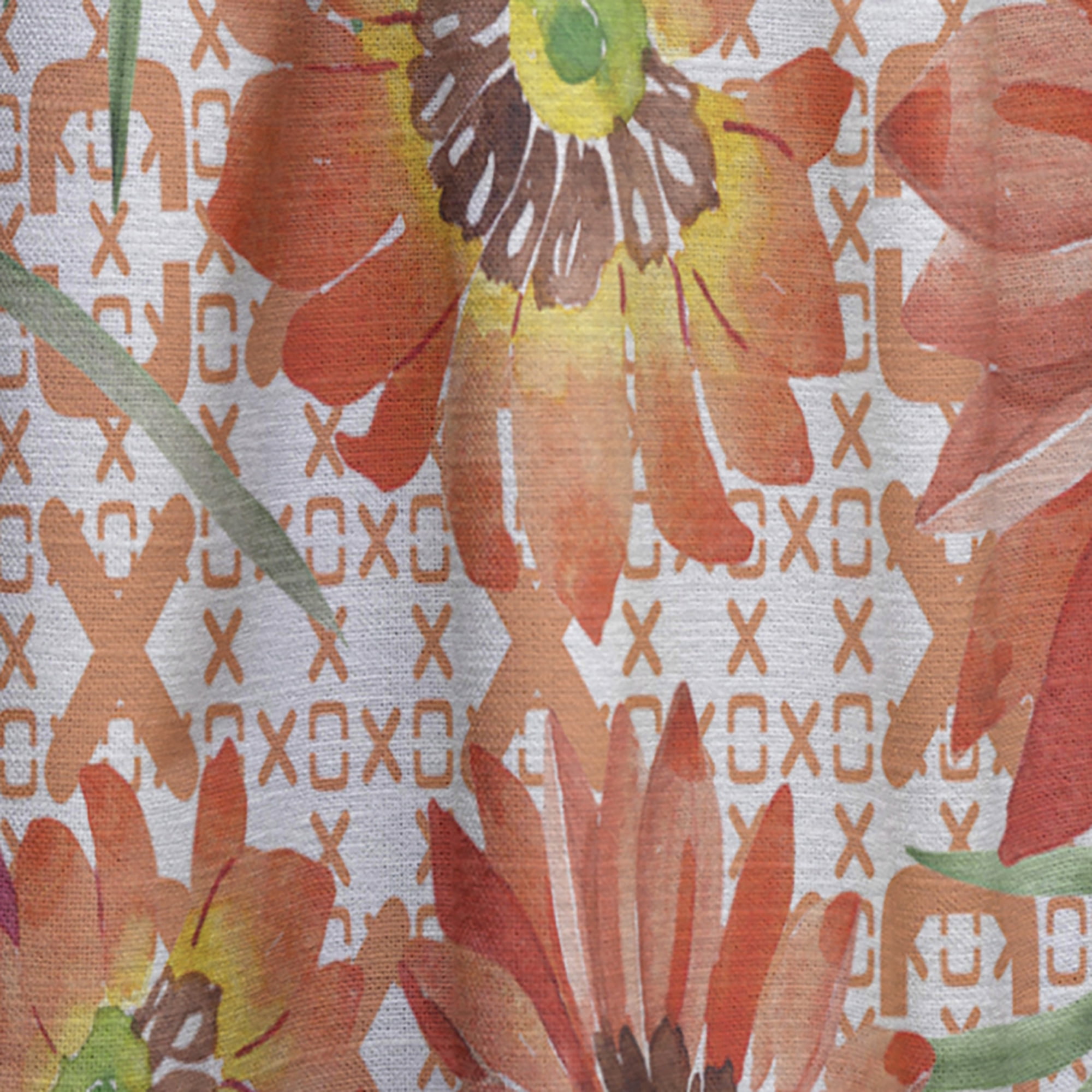 Designart 'Botanical Floral Retro I' Mid-Century Modern Curtain Panel