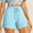 A Light Blue, variant on Crunowin Women Plus Size Shorts(L-5XL) Drawstring Comfy Elastic Waist Shorts Summer Pull On Short Khaki 2XL