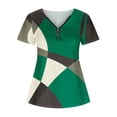 thumbnail image 3 of Camiseta suelta de manga corta con cuello en V informal con estampado de cremallera a la moda para mujer OAVQHLG3B Store  lin121212, 3 of 3