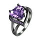 thumbnail image 1 of Anillos para mujer, regalos para mujer, anillo de cobre con circonitas grandes en forma de corazón, talla 6-10., 1 of 3